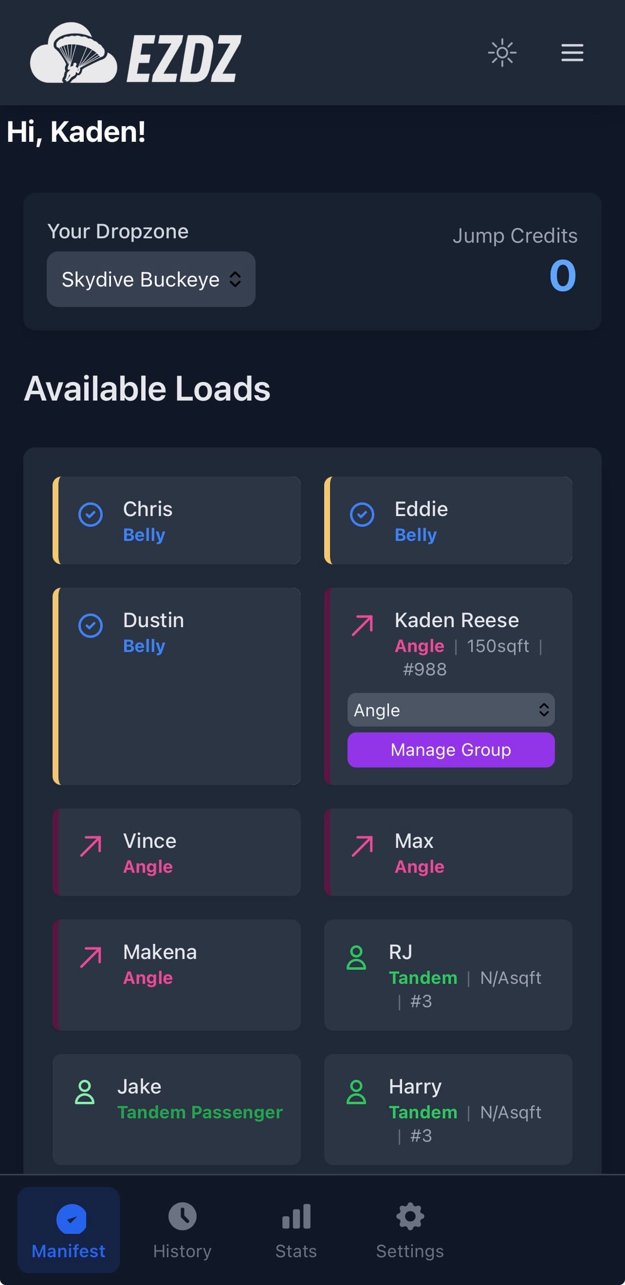 Fun jumper checking EZDZ booking flow on mobile