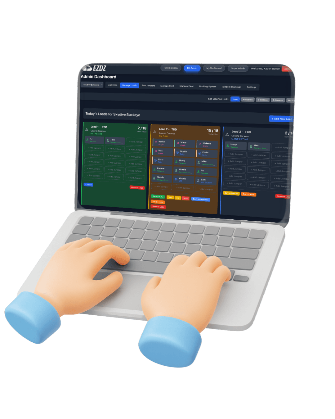 Manage - Admin dashboard with load management